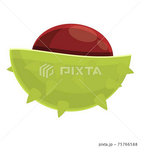 Half chestnut icon, cartoon style 75766588