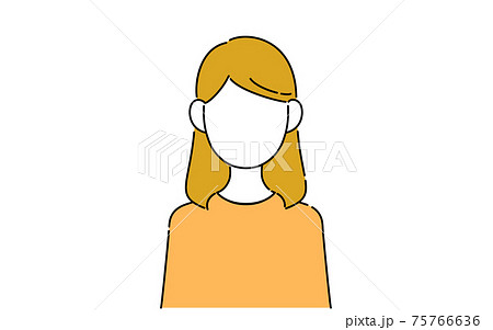 顔なしのポーズイラスト 女子学生の上半身 不動のイラスト素材