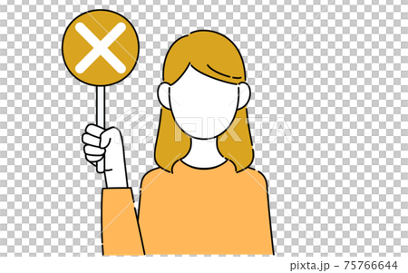 顔なしのポーズイラスト 女子学生の上半身 不正解を示すのイラスト素材 顔なしのポーズイラスト 女子学生の上半身 不正解を示すのイラスト素材