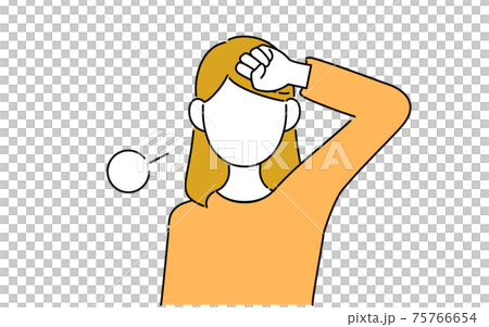顔なしのポーズイラスト 女子学生の上半身 疲れのイラスト素材