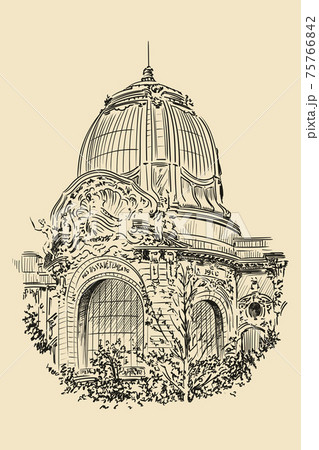 City landscape drawing. 75766842