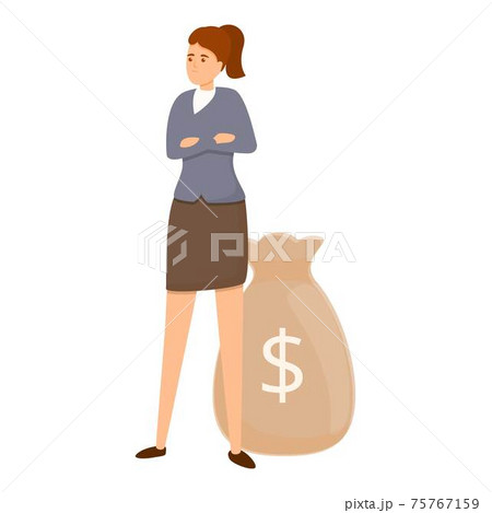 Successful business woman money bag icon,... - Stock Illustration  [75767159] - PIXTA