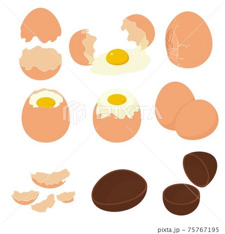 Eggshell icons set, isometric style 75767195