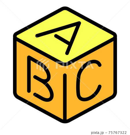 Abc toy cube icon, outline style 75767322