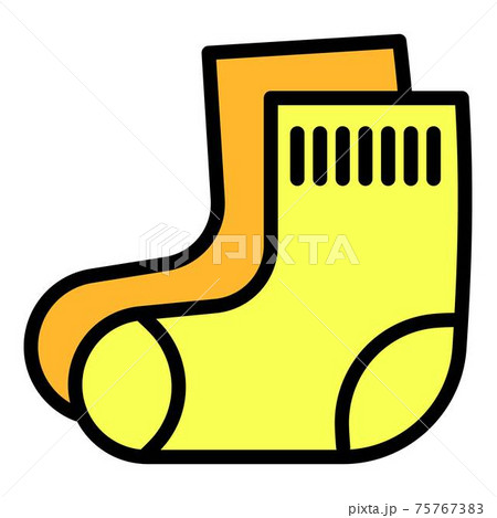 Baby cotton socks icon, outline style 75767383
