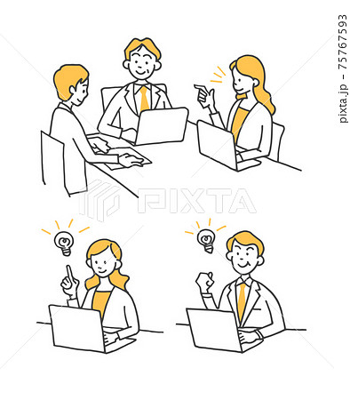 ビジネスシーン-ミーティング 75767593