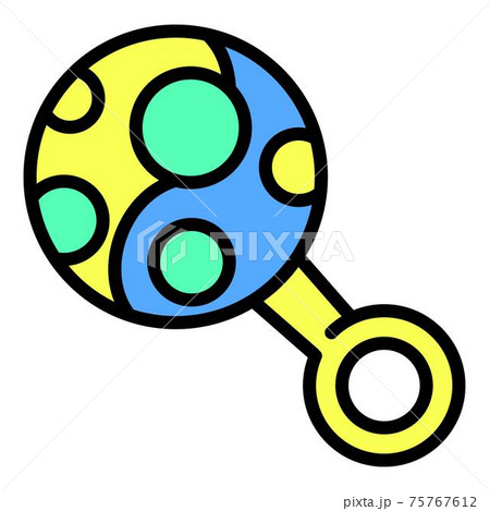 Baby rattle toy icon, outline style 75767612