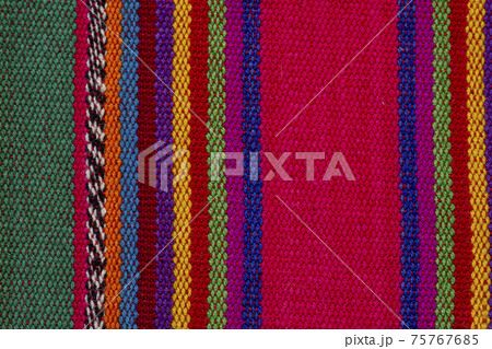 Closeup texture and pattern of colorful Maya textile Closeup texture and pattern of colorful Maya textile 75767685
