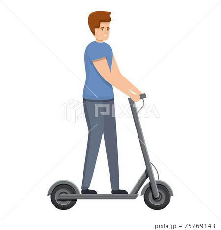Modern electric scooter icon, cartoon style 75769143