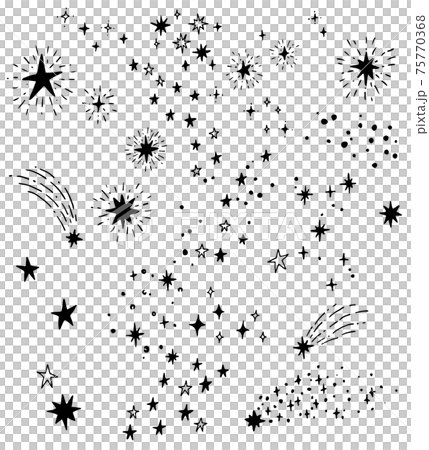 手描き シンプルでお洒落な星屑の装飾イラストのイラスト素材