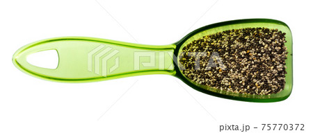 Spoom with chia seeds isolated on white Spoom with chia seeds isolated on white 75770372