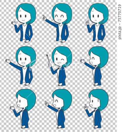Business woman facial expression set 75770719