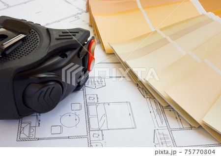 Roulette and color palette for apartment and house renovation. 75770804