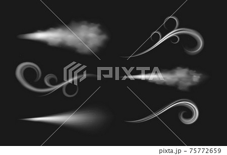 Set of frozen wind blow winter icons, realistic vector illustration isolated. 75772659