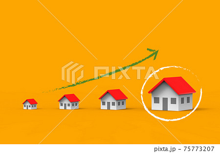 Real estate business growth. Group of house. 3D Illustration. 75773207