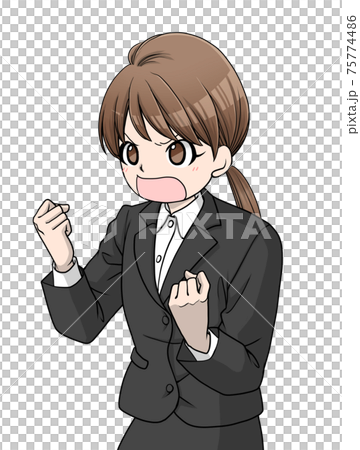 A brown-haired woman in a enthusiastic suit 75774486