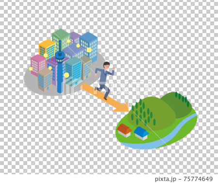 Iターン転職する男性 75774649