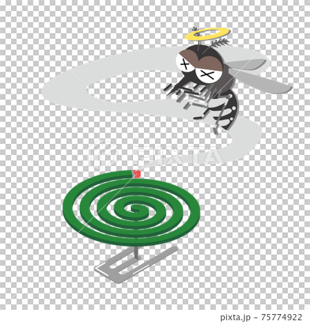 蚊取り線香で蚊を退治するイラストのイラスト素材 蚊取り線香で蚊を退治するイラストのイラスト素材