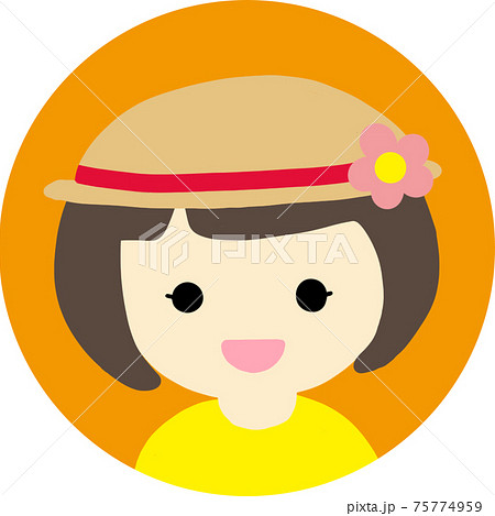 ゆるくてかわいい女性アイコン16のイラスト素材