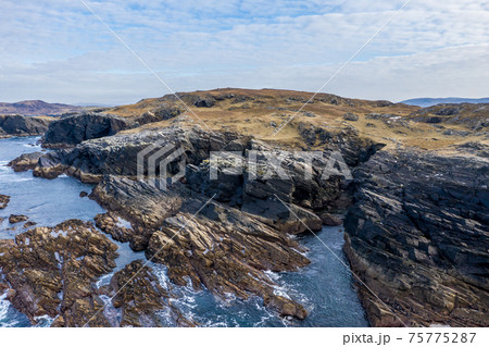 Aerial view of the coastline at Dawros in County Donegal - Ireland Aerial view of the coastline at Dawros in County Donegal - Ireland 75775287