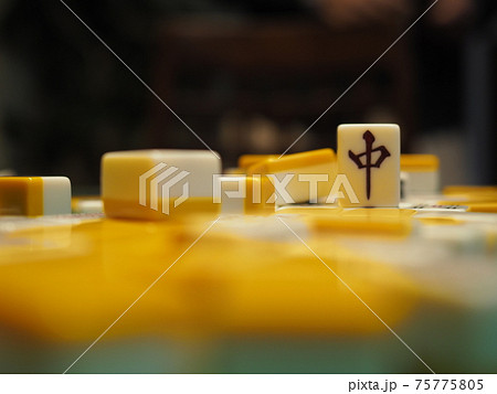 麻雀牌の中に立つ中 75775805