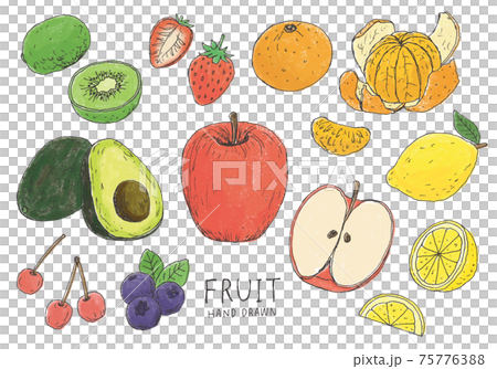 果物の手描きイラストセット1（カラー）のイラスト素材