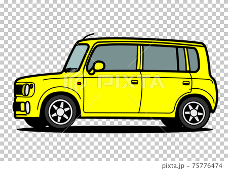 A little front light car yellow car illustration 75776474