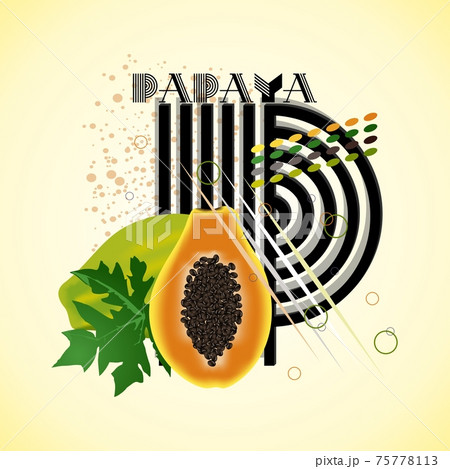 The letter P and Papaya on a bright abstract background 75778113