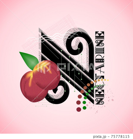 The letter N and Nectarine on a bright abstract background 75778115