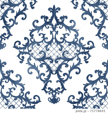 Seamless baroque style damask pattern. Contemporary and retro design print 75778645