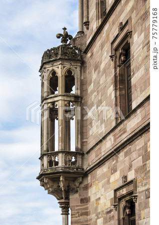 View of the landmark Sobrellano Palace, Palacio de Sobrellano built in 1881 located in Cantabria, Spain. 75779168