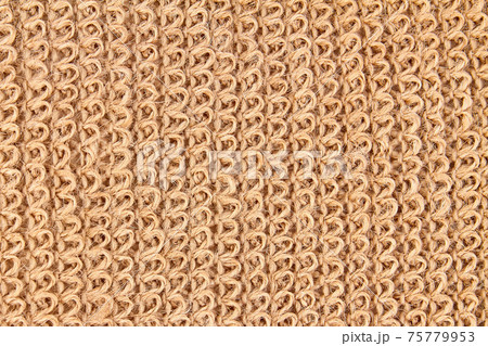 Background or texture of Natural eco-friendly Brown jute washcloth. Closeup 75779953