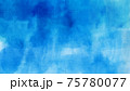 青色、水色の水彩の筆の跡、背景素材、テクスチャ 75780077