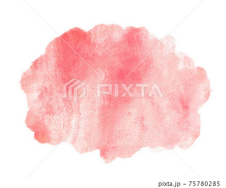 赤色の水彩の筆の跡、背景素材、テクスチャ 75780285