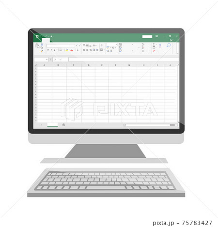 デスクトップパソコン表計算ソフト画面 75783427