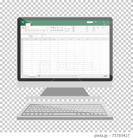 デスクトップパソコン表計算ソフト画面 75783427