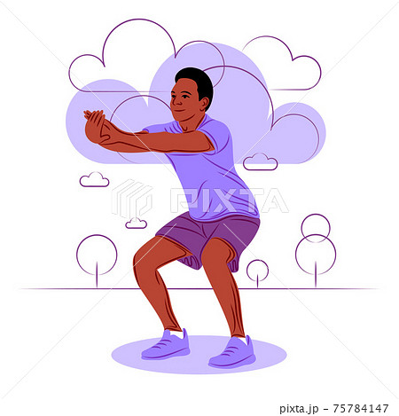 Vector fitness man in shadow of sharp lines style Vector fitness man in shadow of sharp lines style 75784147