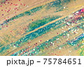 Abstract painted colorful background with scattered confetti. 75784651