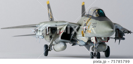 プラモデル タミヤ 1/48 グラマン F-14A トムキャット 白背景1の写真