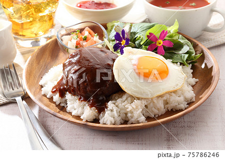 ロコモコプレート ドリンク スープ デザート セット ロコモコプレート ドリンク スープ デザート セット 75786246