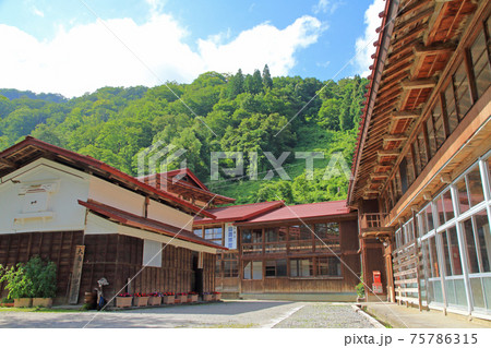 小谷温泉山田旅館 登録有形文化財の写真素材