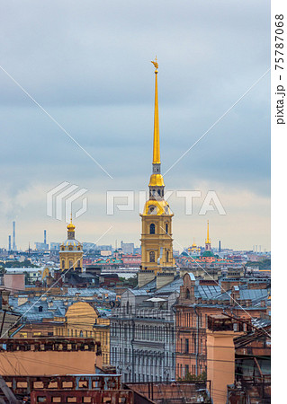 Beautiful top view of the historic city center of St. Petersburg Beautiful top view of the historic city center of St. Petersburg 75787068