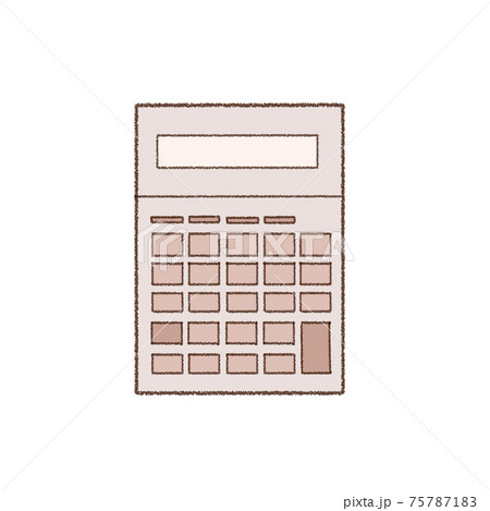 くすみピンクのシンプルな電卓のイラスト素材