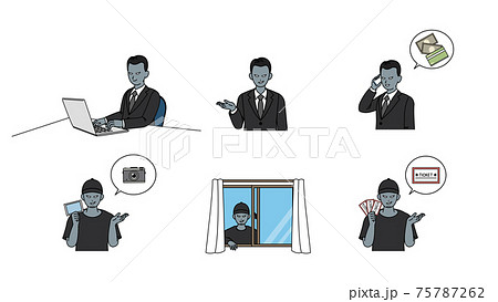 犯罪 犯罪者 悪党 セット イラスト素材のイラスト素材