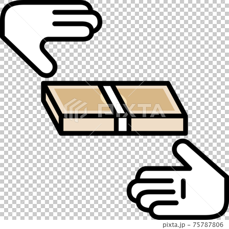 Hand to hand over a wad of bills 75787806