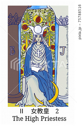 タロットカード 2 女教皇のイラスト素材