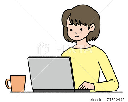 テレワーク／女性 75790445