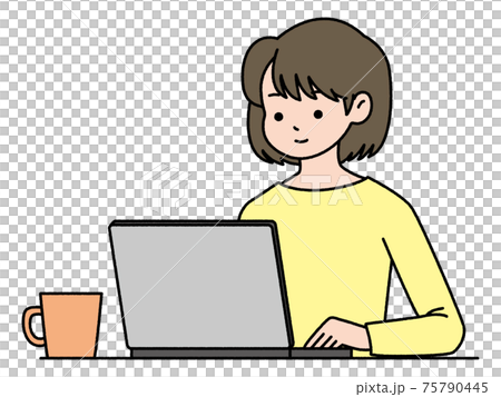 テレワーク／女性 75790445