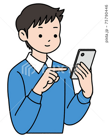 スマホ操作/男性 スマホ操作/男性 75790446