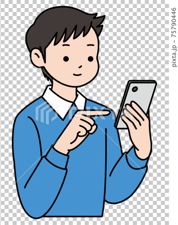 スマホ操作/男性 スマホ操作/男性 75790446